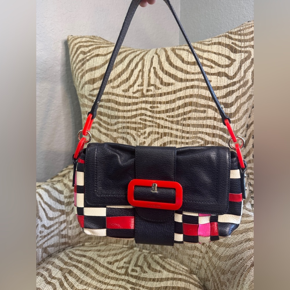 Kate Spade Carousel Joleen – Multicolor Woven Leather Shoulder Bag